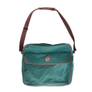 Vintage Polo Ralph Lauren Green Canvas Messenger‎ Bag Unisex Travel